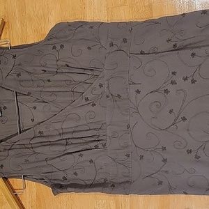 J Jill brown embroidered sleeveless top.